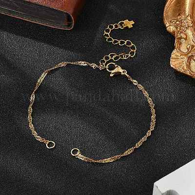 Изготовление браслета-цепочки из сингапурской нержавеющей стали 304 AJEW-JB01332-01-1