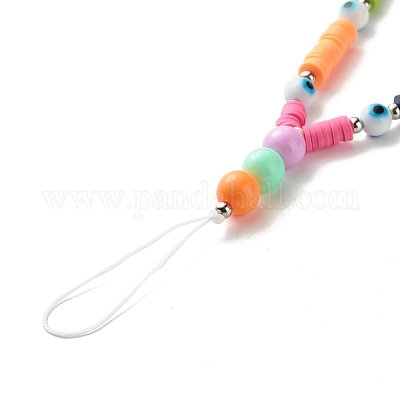 Акриловые бусины и бусины из полимерной глины ручной работы мобильные ремешки HJEW-JM00582-1
