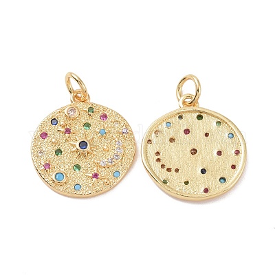 Латунные подвески из микро-паве ZIRC-Z011-09G-A-1