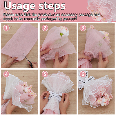 Вязаный крючком полиэстеровый цветок AJEW-BC0007-57-1