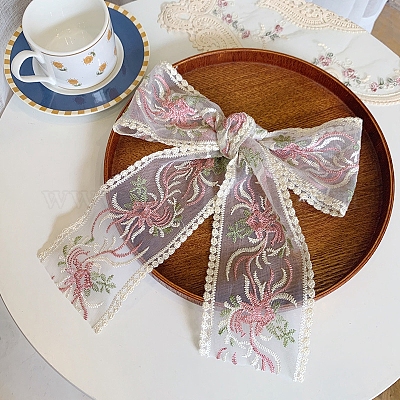 30 ярд поликоттоновой кружевной ленты с цветочной вышивкой PW-WG41477-05-1