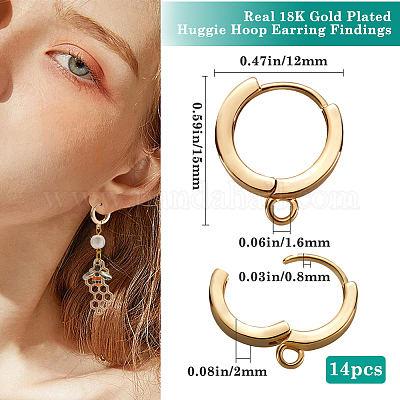 14 шт. латунные серьги-кольца KK-BBC0014-51-1