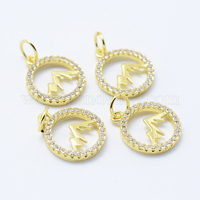 Латунные микро проложить кубического циркония подвески KK-P133-12G-NR-1