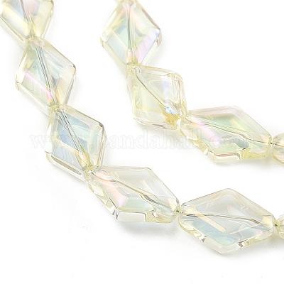 Стеклянные бусины с гальваническим покрытием  EGLA-B010-01A-FR04-1