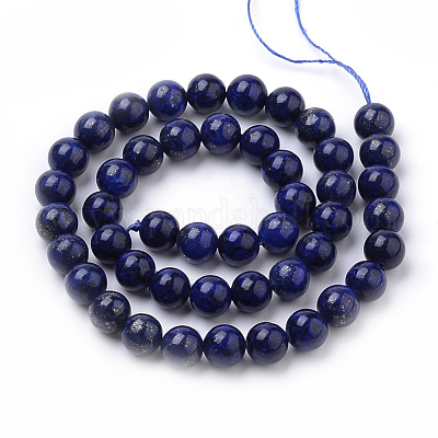 Natürlicher Lapislazuli Perlenstränge&nbsp;G-S259-43-6mm-1