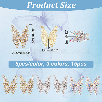 15 шт. 3-цветные пуговицы из цинкового сплава с 1 отверстиями и стразами FIND-GO0001-08-1