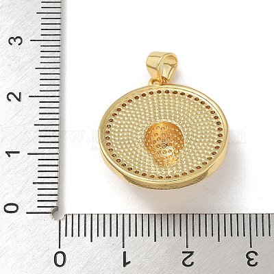 Латунные микропаве прозрачные подвески с фианитом KK-U046-03G-1