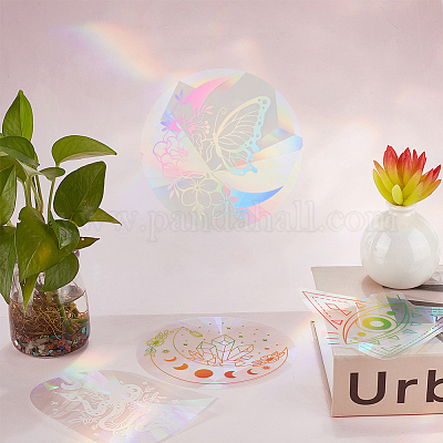 4шт 4 стиля радужные наклейки на окна для домашних животных DIY-GF0007-63-1