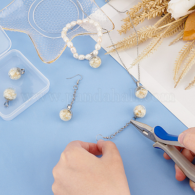 6 шт. прозрачный стеклянный шар с пузырьковой крышкой подвески G-FG0001-06-1