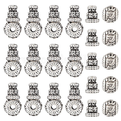 Тибетский сплава типа 3 отверстие гуру шарики FIND-TAC0017-34A-1