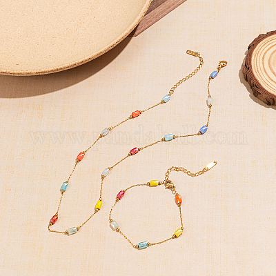 Комплект из 201 звена цепочки из нержавеющей стали и стекла KG0137-1