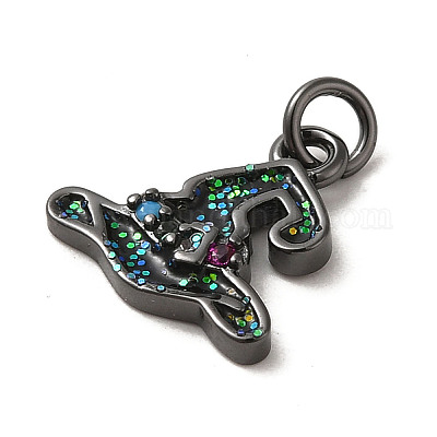 Подвески с латунной эмалью и блестками на Хэллоуин KK-A203-02B-1