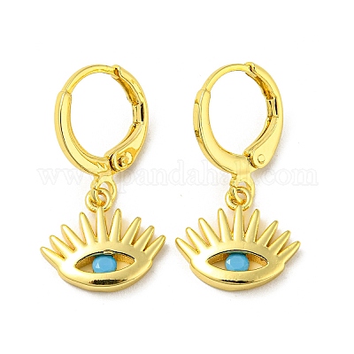 Серьги с подвесками из латуни с покрытием из настоящего 18-каратного золота EJEW-A033-10G-1