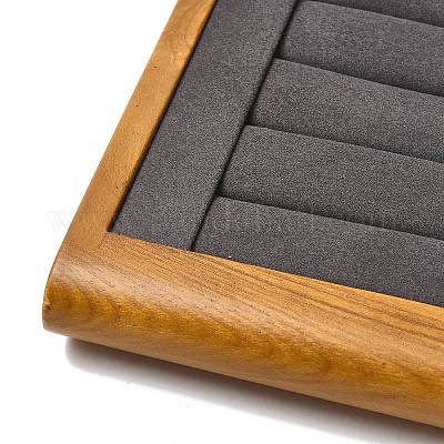 8-слотовая деревянная подставка с бархатными кольцами VBOX-C003-04A-1