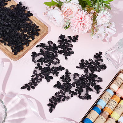 Кружевные аппликации с металлической вышивкой из полиэстера PATC-WH0010-80C-1