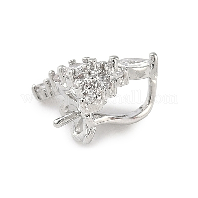 Латунные серьги-кольца из прозрачного кубического циркония KK-D369-03P-1