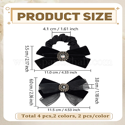 2 шт. заколки для волос из полиэстера с бантом&nbsp;OHAR-LP0004-43-1