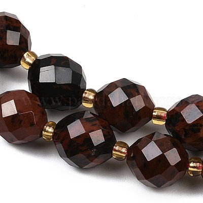Натурального красного дерева обсидиана бисер нитей G-N342-149I-08-1