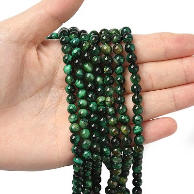 Окрашенные естественно тигровый глаз бисер пряди X-G-G102-A01-02-1