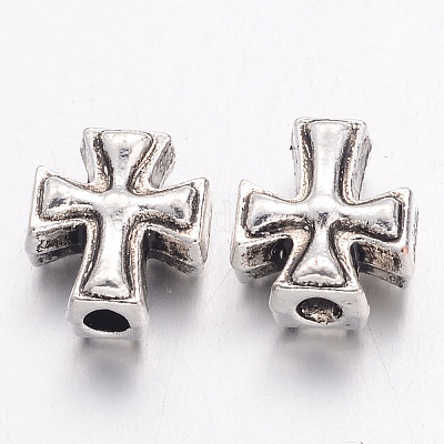 Сплавочные овальные бусины тибетского стиля  PALLOY-AN-98278-AS-RS-1