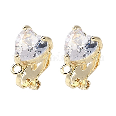 Фурнитура для сережек-клипс из латуни для женщин EJEW-V002-04G-01-1