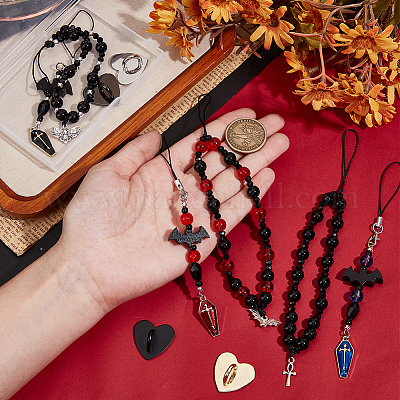 Ремешки для мобильных телефонов из сплава и стекла&nbsp;HJEW-OC00078-1