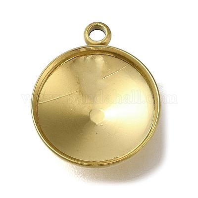 Ионное покрытие (ip) нержавеющая сталь 304 подвеска кабошон оправа STAS-I310-28G-1