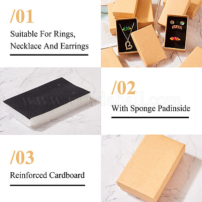 Прямоугольная картонная бумажная шкатулка для драгоценностей CON-TAC0015-01C-1