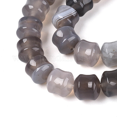 Серые натуральные бусины из агата &nbsp;G-N353-06A-07-1