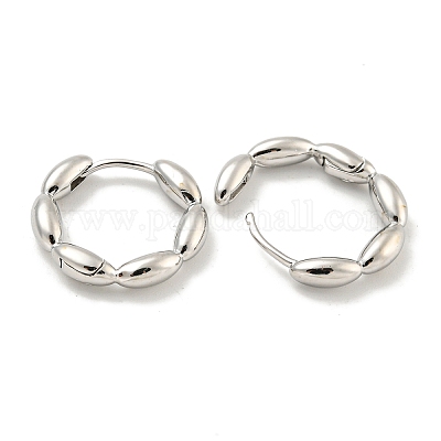 Латунные серьги обруча&nbsp;EJEW-L211-010I-P-1