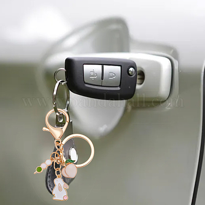 5 шт. 5-х стильный эмалированный брелок-подвеска в виде кролика с подвеской в виде сакуры и облака KEYC-DR0001-11-1