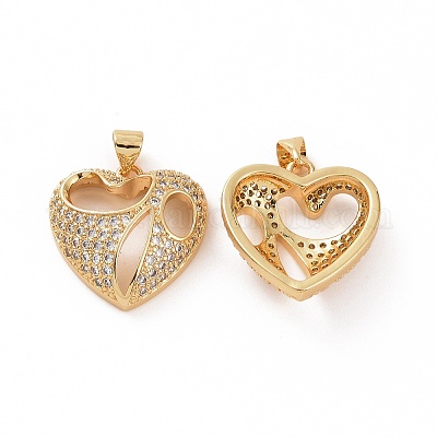 Латунные микропаве прозрачные подвески с фианитом ZIRC-F135-10G-1