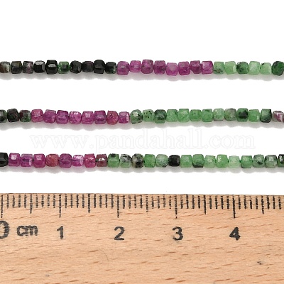 Натуральный рубин в цоизита бусин пряди G-L634-D08-2.5x2.5mm-1