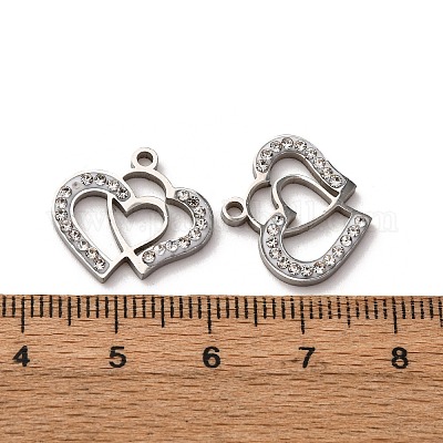 Подвески из нержавеющей стали 304 со стразами из глины STAS-P406-17E-P-1