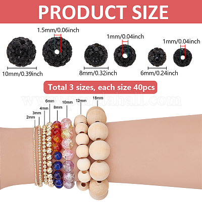 120 шт. 3 стиля бусины из полимерной глины ручной работы в виде диско-шара FIND-PH0022-09A-1