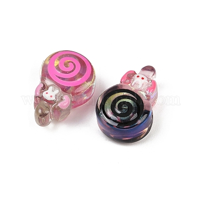 Прозрачные смоляные эмалевые бусины RESI-L047-13-1