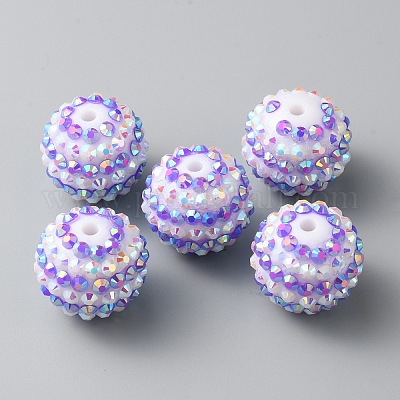 Бусины со стразами из смолы RESI-TAC0004-28O-1