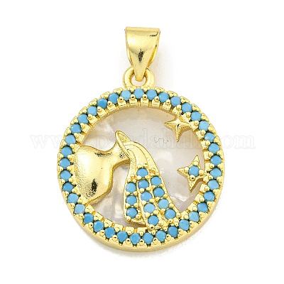 Латунные микропаве прозрачные подвески с фианитом KK-K354-04G-04-1