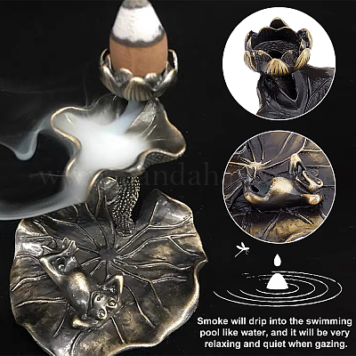 ブロンズ製 うずら香炉 亜鉛合金逆流香炉 滝香炉 ホームオフィス茶屋禅仏教用品 蓮