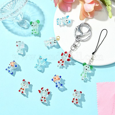 12шт 6 стиля светящиеся бусины ручной работы лэмпворк LAMP-SZ0001-38-1