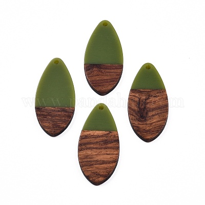 Подвески из непрозрачной смолы и ореха RESI-N025-032-B02-1