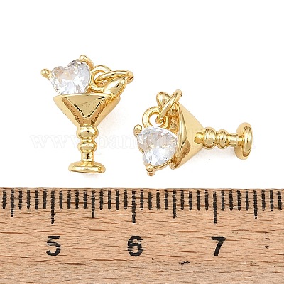 Латунные микропаве прозрачные кубические циркониевые подвески KK-P339-26G-1