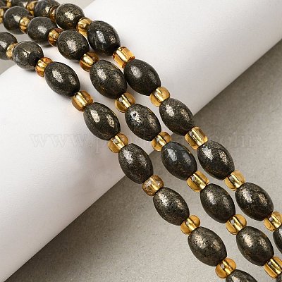 Природного пирита бисер нитей&nbsp;G-Z131-A01-01-1