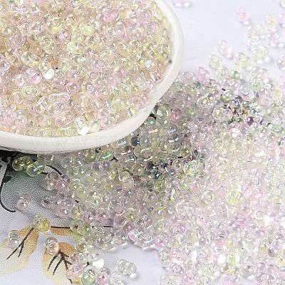 Стеклянный бисер с цветным покрытием ab SEED-L011-06B-02-1