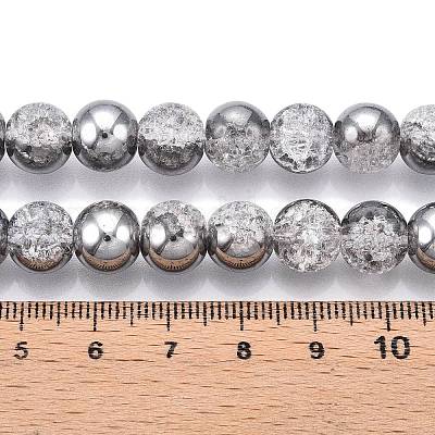 Гальванизированные нити стеклянных бусин с эффектом кракле EGLA-N014-10mm-03-1