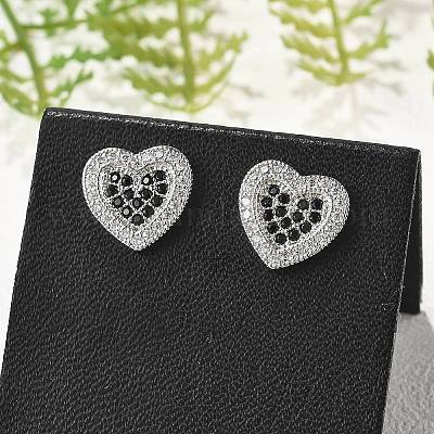 Серьги-гвоздики из латуни с микропаве из кубического циркония для женщин EJEW-G428-11P-01-1