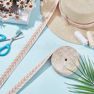 Около 10.5~11 ярда жаккардовых лент из поликоттона в этническом стиле с узором в виде листьев OCOR-GO0001-15B-1