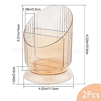 Прозрачный пластиковый органайзер для хранения кистей для макияжа AJEW-WH0332-33B-1