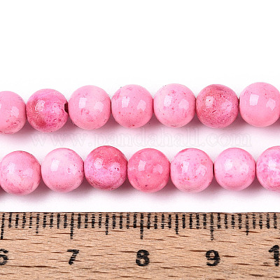 Окрашенные синтетические нити окаменелых бусин G-T139-6mm-66C-1