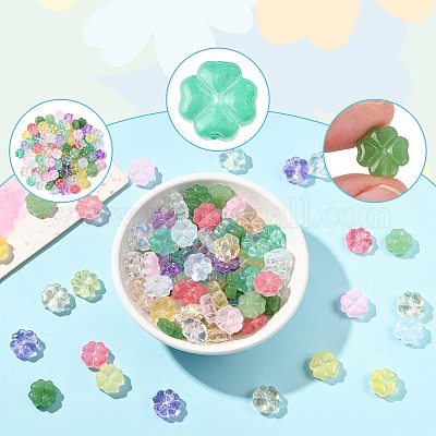 120шт 3 стиля прозрачные стеклянные бусины GLAA-FS0002-46-1